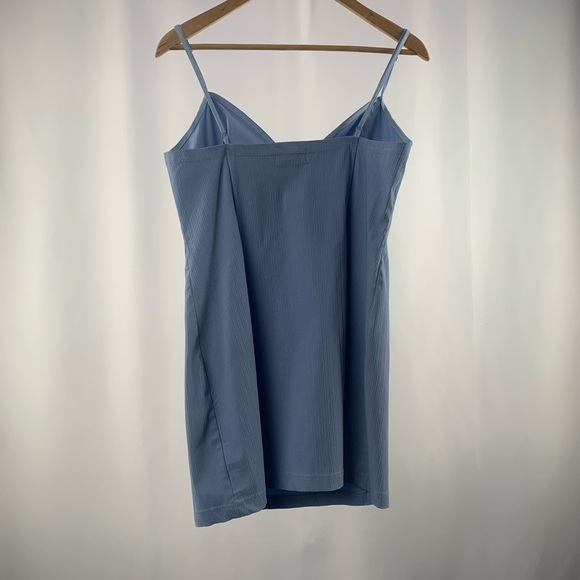 NWT Urban Outfitters Eldridge Notched Bodycon Mini Dress in Blue Size Large - Picture 7 of 10